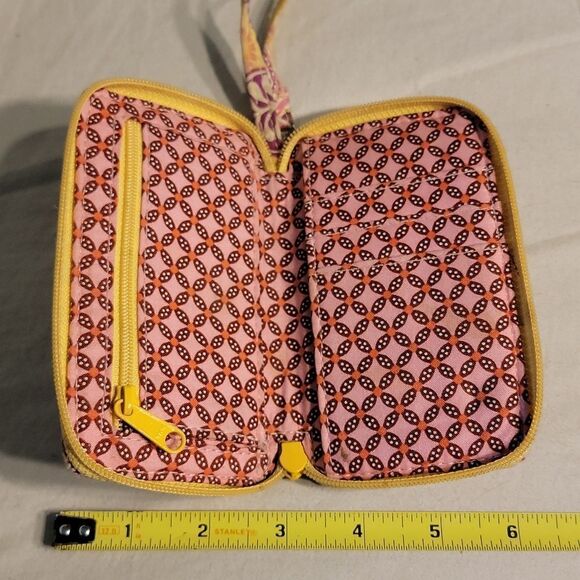 Vera Bradley pink and yellow coin purse wallet - Picture 3 of 6